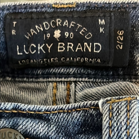 Lucky Brand Charlie Capri Women's Blue Jeans with White Pattern Size 2/26 - Picture 3 of 7